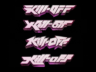 KILL-OFF | Logo options 3d blender blender3d branding customtype design graphic design lettering letteringlogo logo typography
