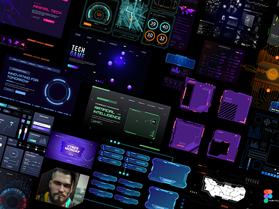 🧊 Cyber UI/UX KIT + Hero Sections by econev app branding cyber design econev elements evgheniiconev figma graphic design illustration lizzardlab logo ui ux vector