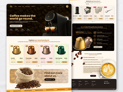 Coffee L'OR Landing beverage brown cafe call to action cappuccino capsules coffe beans coffe machine coffee cta drink drinks e commerce espresso fast food landing nespresso