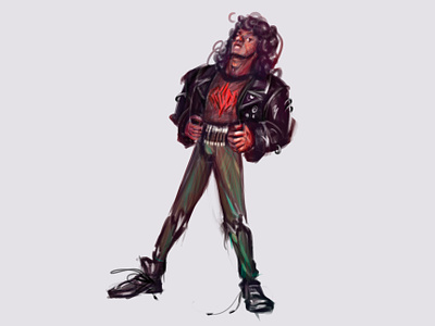 thrash metal dude art cg character design design digital draw illustration metalhead paint rock thrashmetal