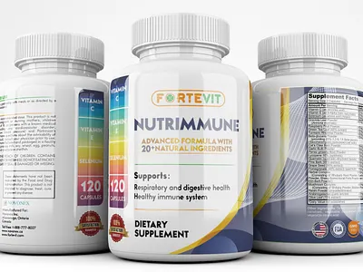 NUTRIMMUNE SUPPLEMENT LABEL DESIGN bottle design bottle label branding cbd packaging food packaging graphic design labeldesign medicine label packaging pill label product label supplement label vitamin label