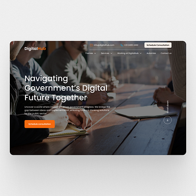 DigitalHub - Hero Section Design clean consultancy firm consultancy website design government consultancy hero hero section minimal modern ui web design web ui design website