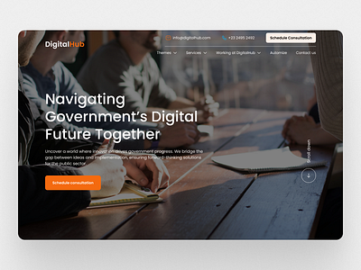 DigitalHub - Hero Section Design clean consultancy firm consultancy website design government consultancy hero hero section minimal modern ui web design web ui design website