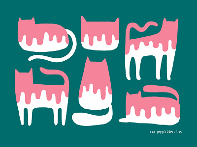 Drippy Kitty cat drips illustration