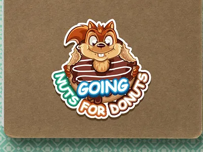 Going Nuts for Donuts animal cartoon cartoon character cartoon logo cartoon mascot design donut illustration logo logo creation logo maker mascot mascot logo squirrel vector art vector logo