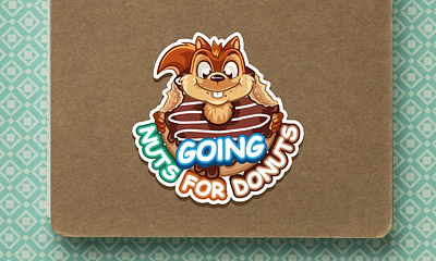 Going Nuts for Donuts animal cartoon cartoon character cartoon logo cartoon mascot design donut illustration logo logo creation logo maker mascot mascot logo squirrel vector art vector logo