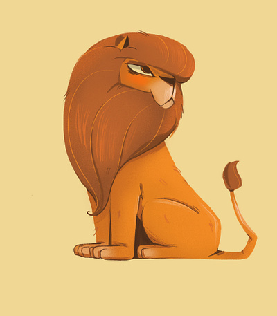 Lion cartoon cat character color design digital drawing illustration lion procreate simple wild
