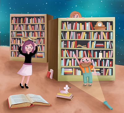 Bookworms and Dreamers adobe photoshop artwork book book ilustration books character character design children childrens book colorful design digital art digital illustration illustration illustration art ilustrator print