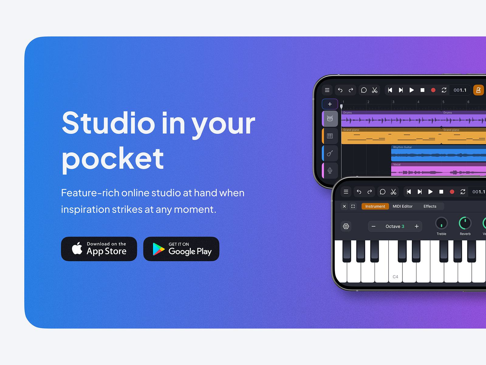 Akord Digital Audio Workstation mobile app by Andrey Sergeenkov on