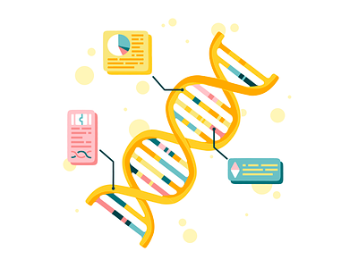 DNA biology chromosome dna genes health icon illustration information medical procreate sticker thierry fousse