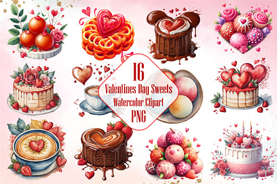 Valentines Day Sweets Clipart 3d animation app branding design graphic design illustration logo ui vector