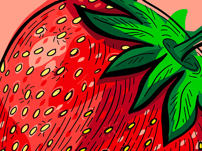 Strawberry Illustration art beverage brand branding branding design creative digital drink flavor fresh fruit graphic design hand drawn healthy illustration illustrator organic packaging seeds strawberry