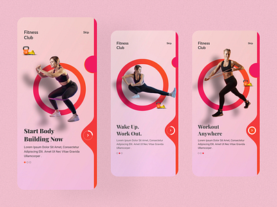 Fitness Club Mobile App Ui Design app appdesign figma designer fitness app fitness app design freelancer designer indore designer mobile app mobile app design ui design