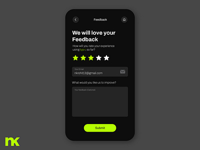 Customer Feedback Form - Daily UI Design #31 challenge daily design feedback screen ui