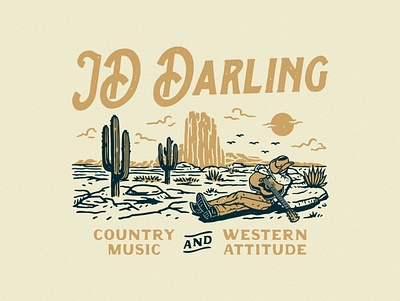 JD DARLING MUSIC apparel design badge design design graphic design illustration logo tshirtdesign ui vintage vintage design