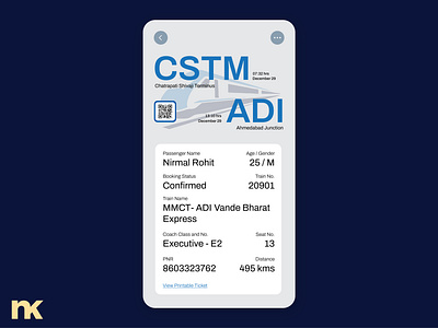 Train Ticket - Daily UI Design #36 challenge daily design ticket train ui