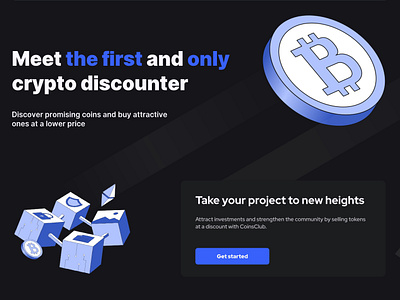 CoinsClub B2B Landing Page: Innovative Crypto Project b2b bitcoin blockchain branding crypro design landing landingpage ui web дфт