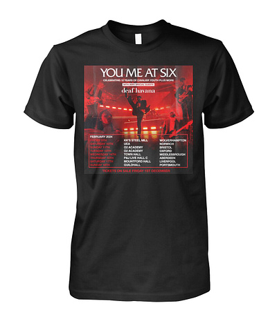 You Me At Six 10 Years Of Cavalier Youth UK Tour 2024 Shirt 10 years cavalier youth hoodie long sleeve shirt t shirt tshirt uk tour 2024 unisex cotton tee v neck womens crew tee you me at six