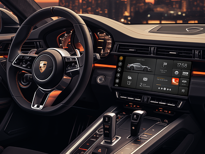2024 Porsche 911 : HMI automotive center console design digital hmi infotainment instrument interactive interface porsche sports car supercar touchscreen ui