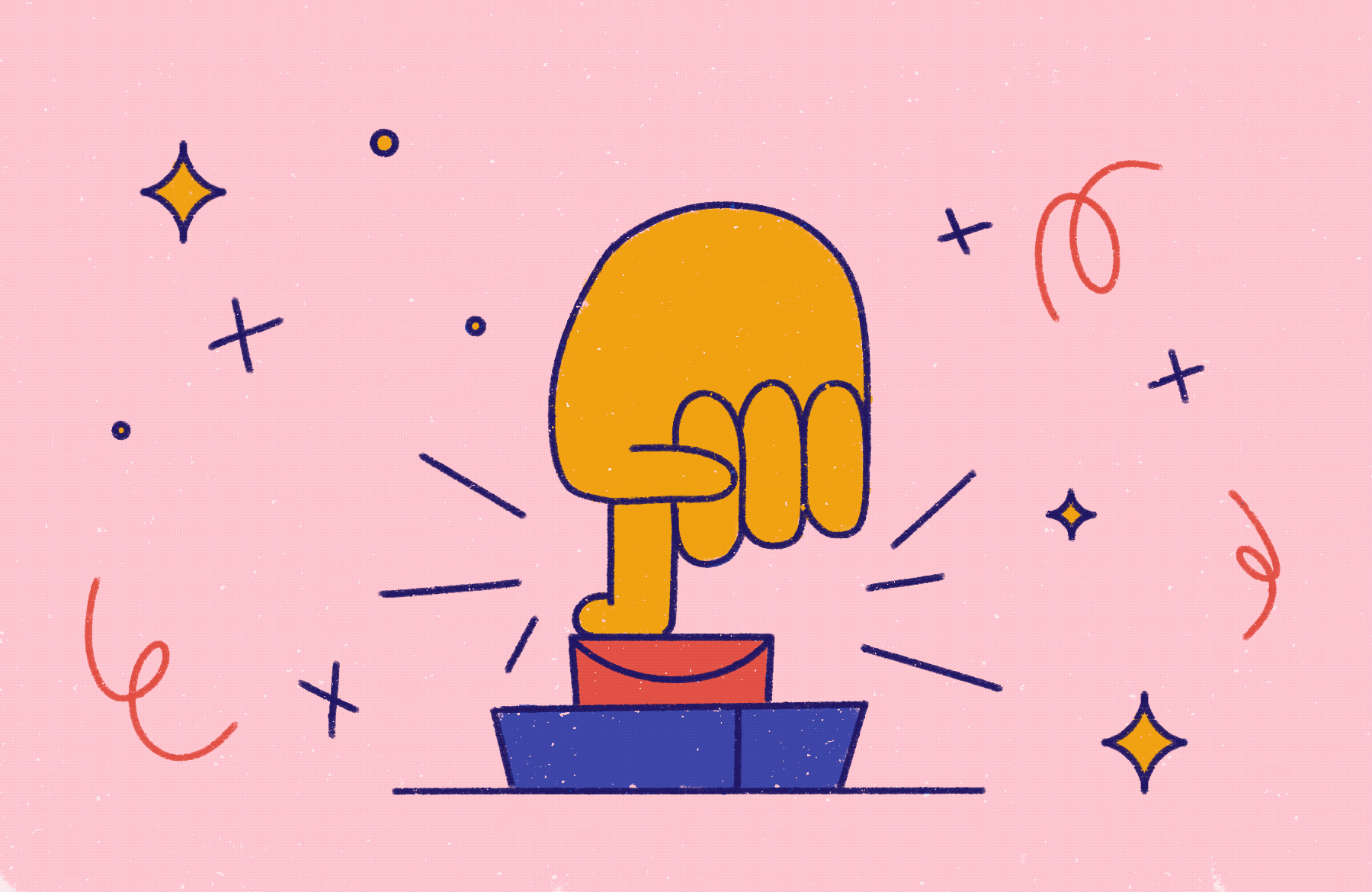 Press the button 2d animation brush button colors finger gif graphic design hand illustration illustrator it procreate star ui work