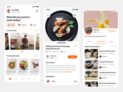 CookBok - Recipe & Book Store UI KIts App app book design exploration food mobile recipe store streaming ui uiux