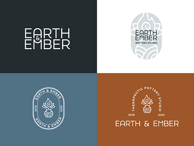 Earth & Ember brief brand brand brief branding clay graphic design logo logomark pottery zen