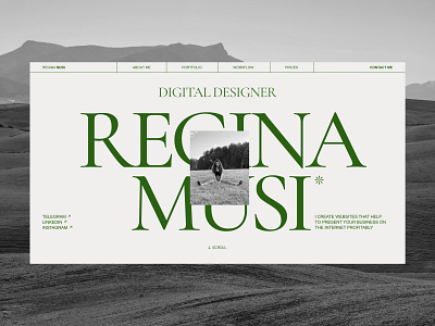 Regina Musi Portfolio Website clean digital design flat minimal nature portfolio typography ui ux web design webdesign website