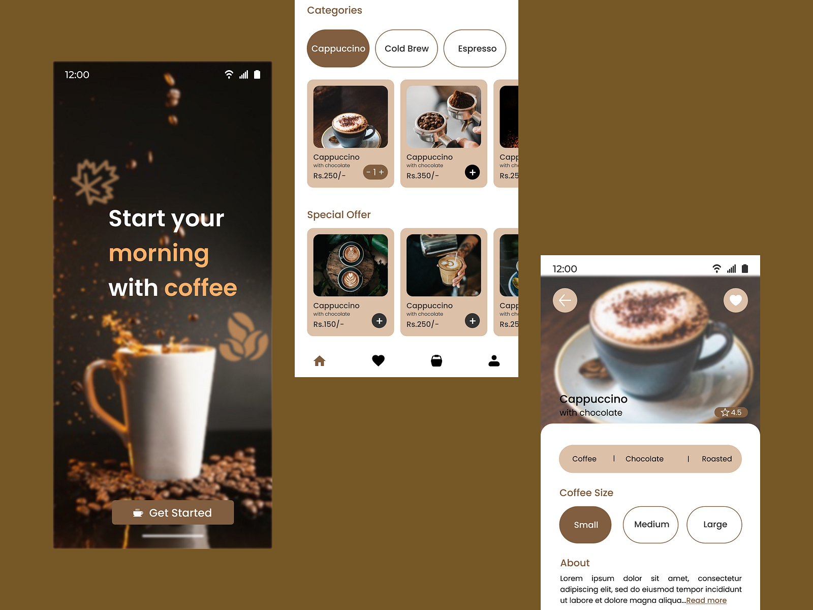 Coffee Shop App Pages by Hariharan S on Dribbble