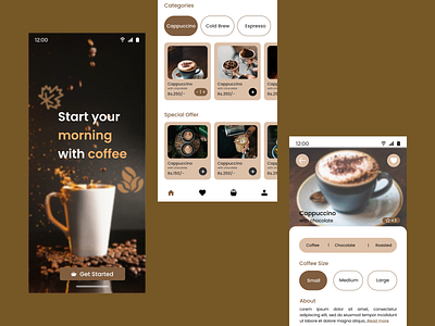 Coffee Shop App Pages coffee shop app design mobile app ui