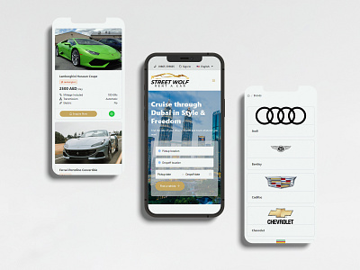 Street Wolf Rent a Car: Unleash Your Journey with Seamless UI/UX 3d animation branding car mobile app design car web car web application car web design graphic design logo motion graphics ui