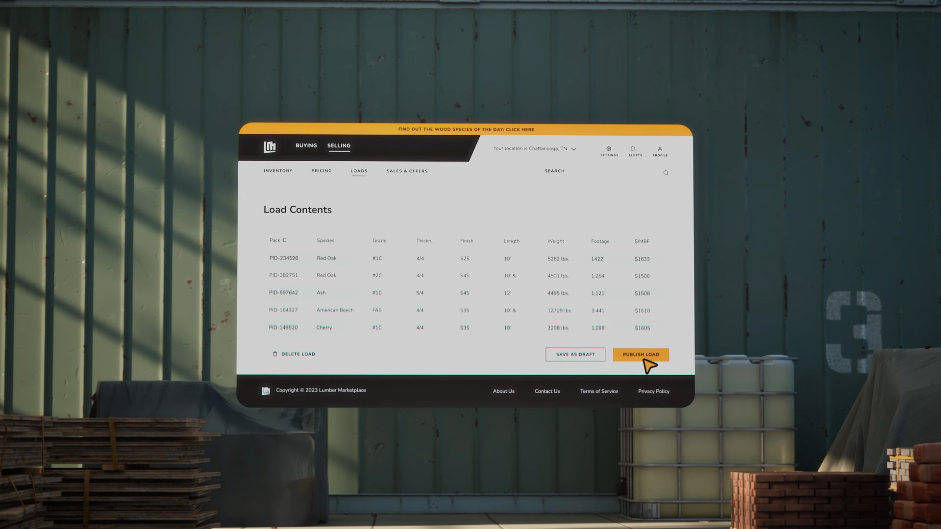 Lumber Marketplace 3d animation hardware lumber mockup motion design motion graphics render ui unreal engine