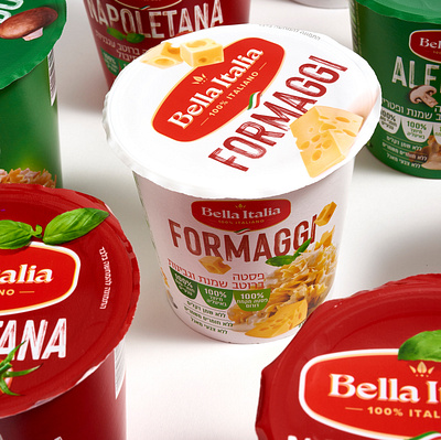 BELLA ITALIA branding cup design graphic design italia pasta ready food typography