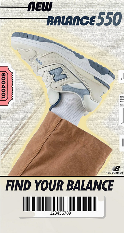 NEW BALANCE 550 | POSTER 550 aesthetic custom design graphic design illustration new balance new balance 550 poster shoes sneakers