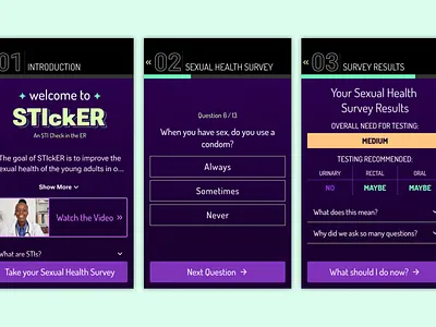 STI Testing Tool mobile design product design ui design ux design visual design website design