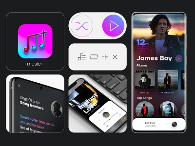Music+ UI app icon brand design branding graphic design icon identity logo music music app product design type ui visual design