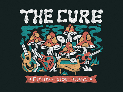 The Cure design illustration lettering merch design skitchism t shirt typography vintage