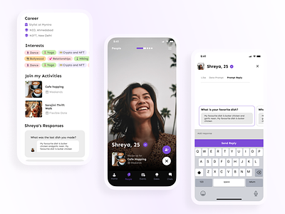 Dating app profile for Mingout app dating app dating profile product design ui ui design uiux