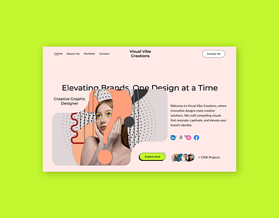 Creative graphic designer portfolio website-UI Design animation design figma graphic design illustration landingpage portfolio ui uiux webdesign