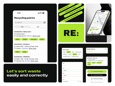 RE:cycle | Mobile App app bento bento grid ecology filter ios ios design mobile app mobile app design modern product recycle recycling ui ui design ui kit ux ux design ux ui uxui