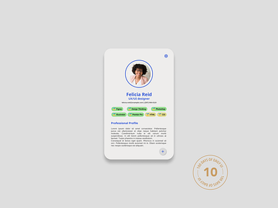 Profile view Screen - Day 10 #DailyUIChallenge challenge dailyui dailyuichalenge ui