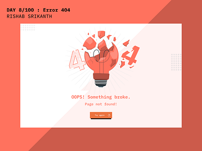Day 8/100: Error 404 design error ui ux