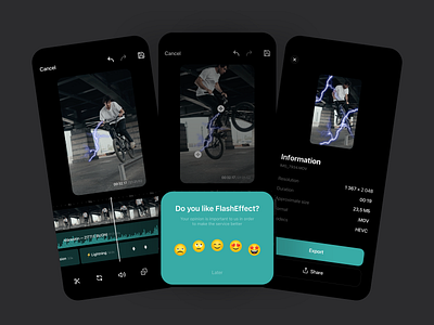 FlashEffect - Video editor app clean design edit editing editor effects filters graphic interface mobile ui uidesign uitrends userexperience userinterface ux uxdesign video webdesign