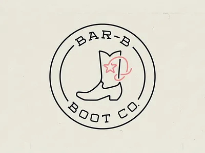 Bar-B-Boot Co. Logo boot brand branding logo stamp texas