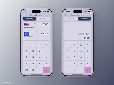 Calculator/Currency Converter app app interaction button calculator calculator design currency converte dailyui004 dark theme mobile design mobiledesign n light theme userexperience