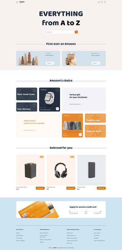 Amazon — Webste Concept (main page) graphic design online shop ui ux webdesign website
