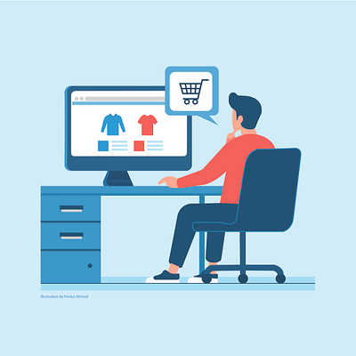 Online Shopping Illustration advertisement ferdus design graphic design illustration