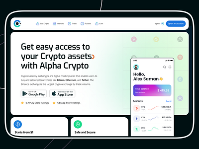 Alpha-crypto - Bento cards bento bento card design card design crypto landing page dashboard new design trend