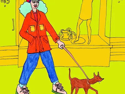 Little Dog character dog illustration mixed media