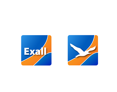 Exall. Logotype. Blue/Orange/White adobe illustrator branding design graphic design illustration logo ui ux vector