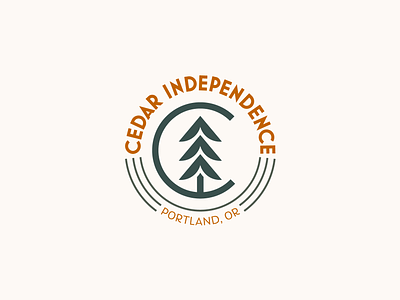 Cedar Independence badge badgedesign branding camp campy flat independence letter c logo pine pine tree portland summer camp